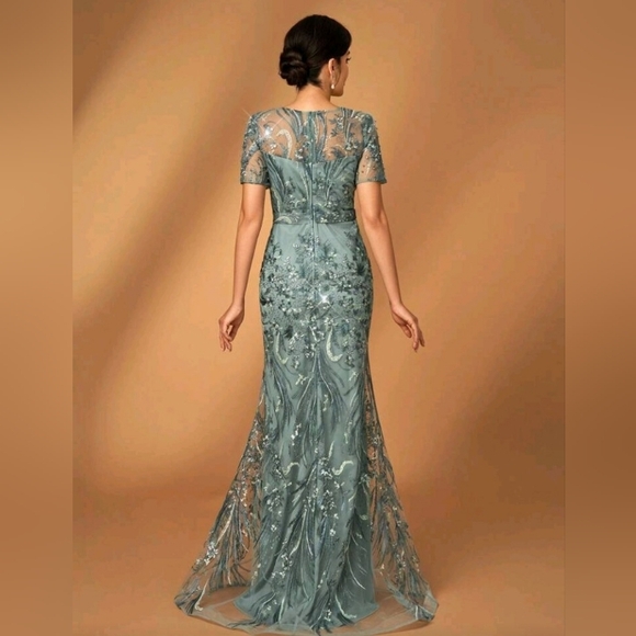 SHEIN Teal Embroidered Maxi Dress (SERIN) - Picture 1 of 2